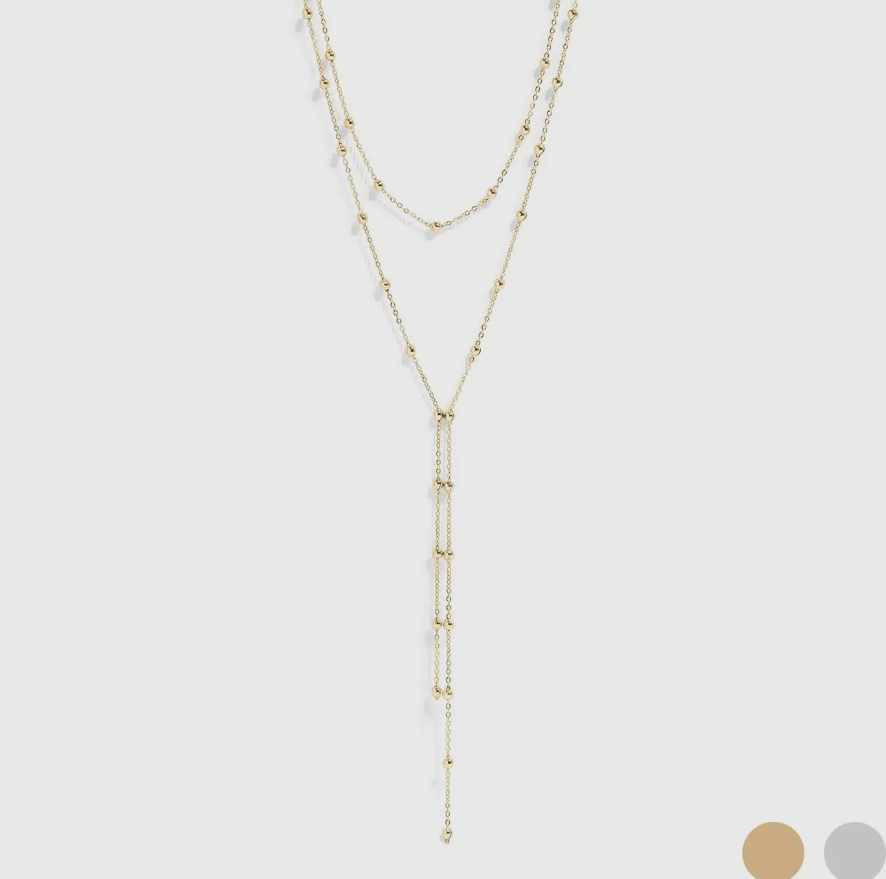 18K Gold Pvd Stainless Steel Satellite
Layered Lariat Necklace