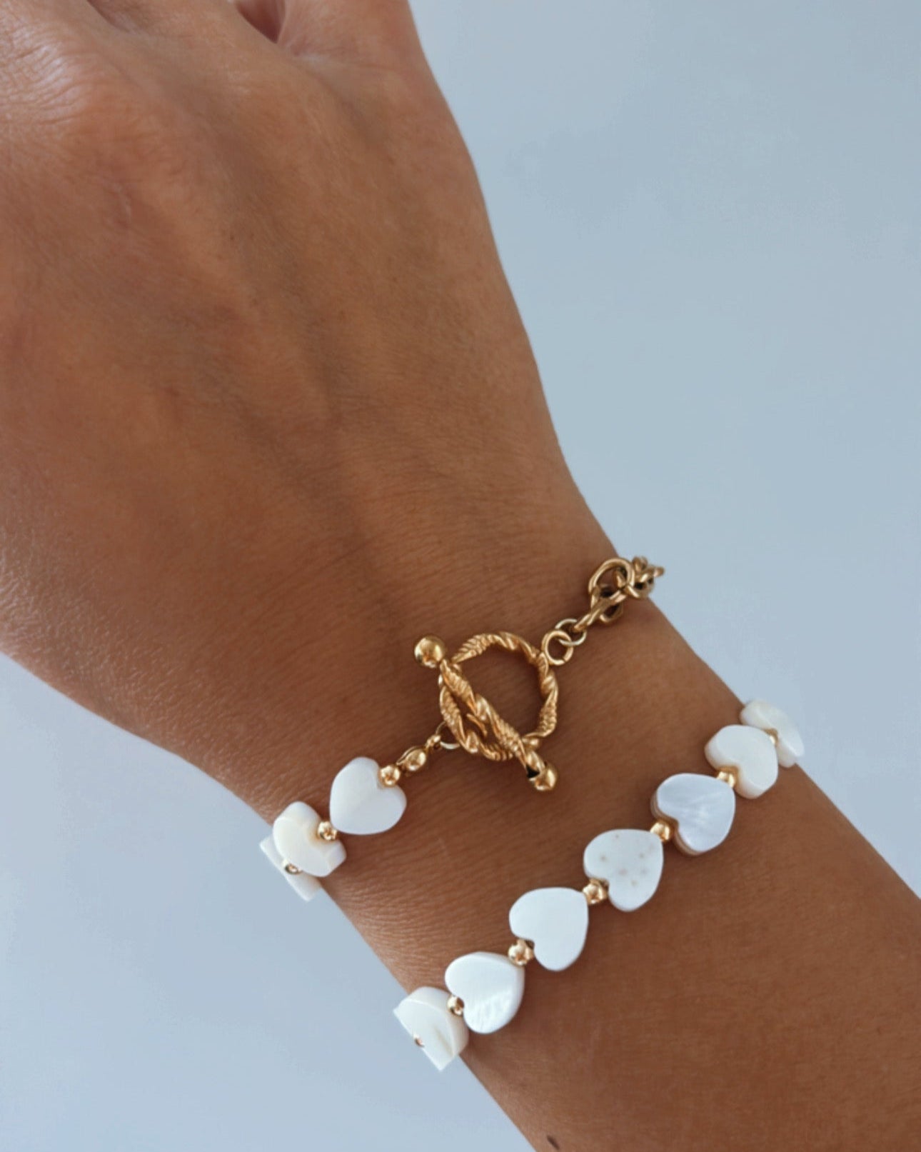 Heart bracelet with small beads