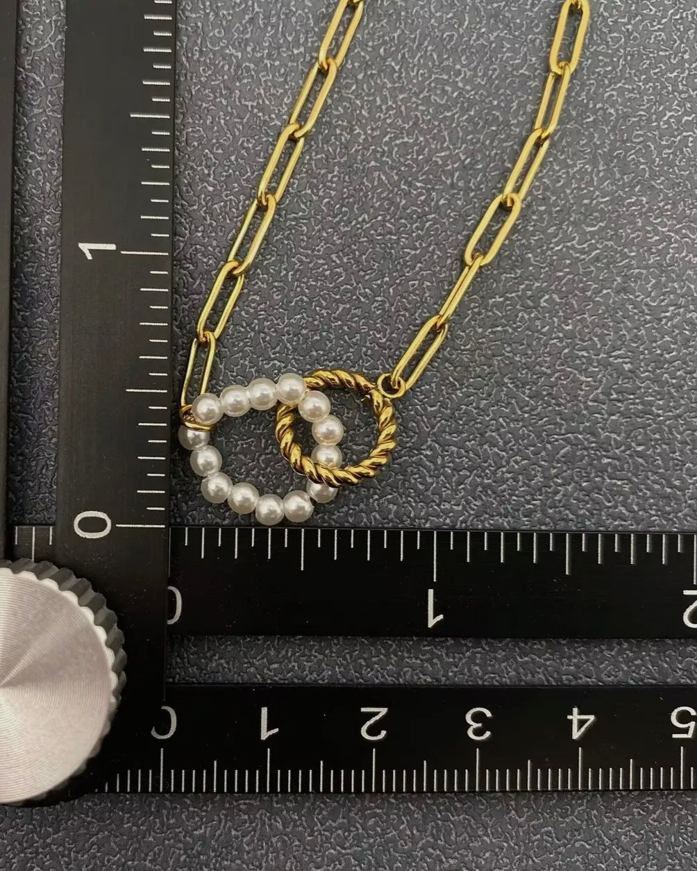 Stone Beaded Ring Linkded 18K Gold
Plated Ss Bracelet