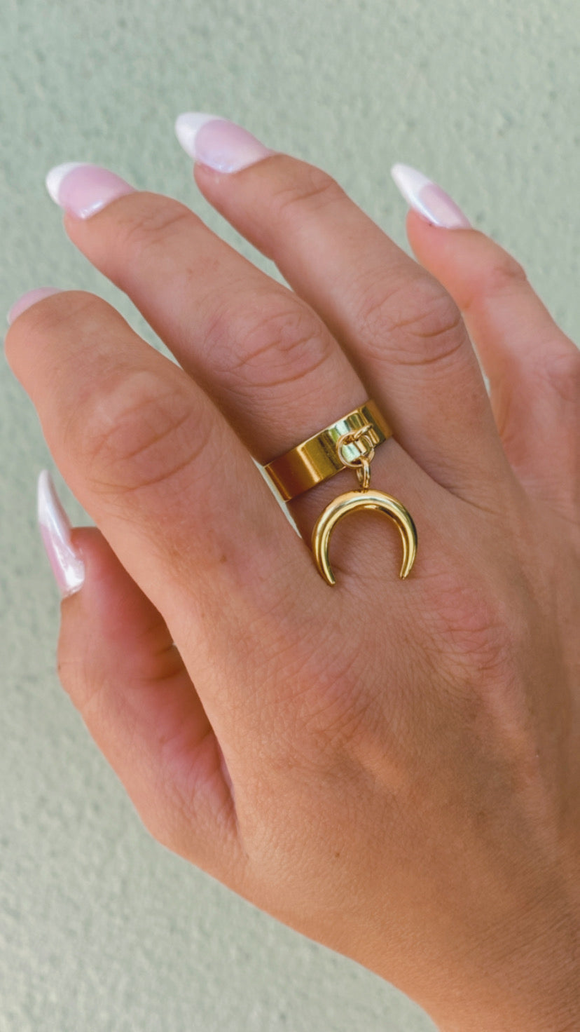 Gold ring charm
