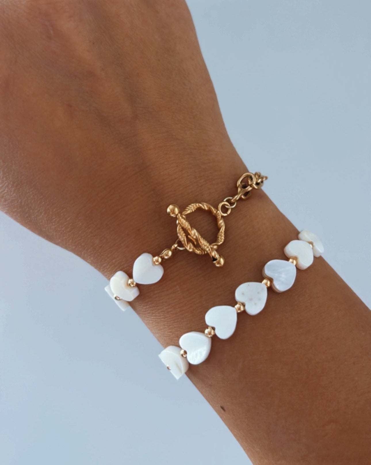 Half heart half chain bracelet