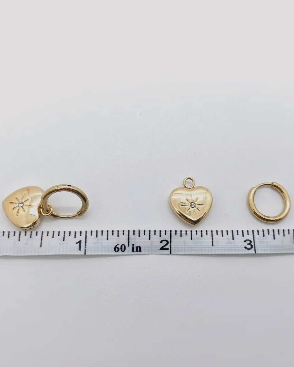 Heart-Shaped 18K Gold-Plated Huggie Earrings