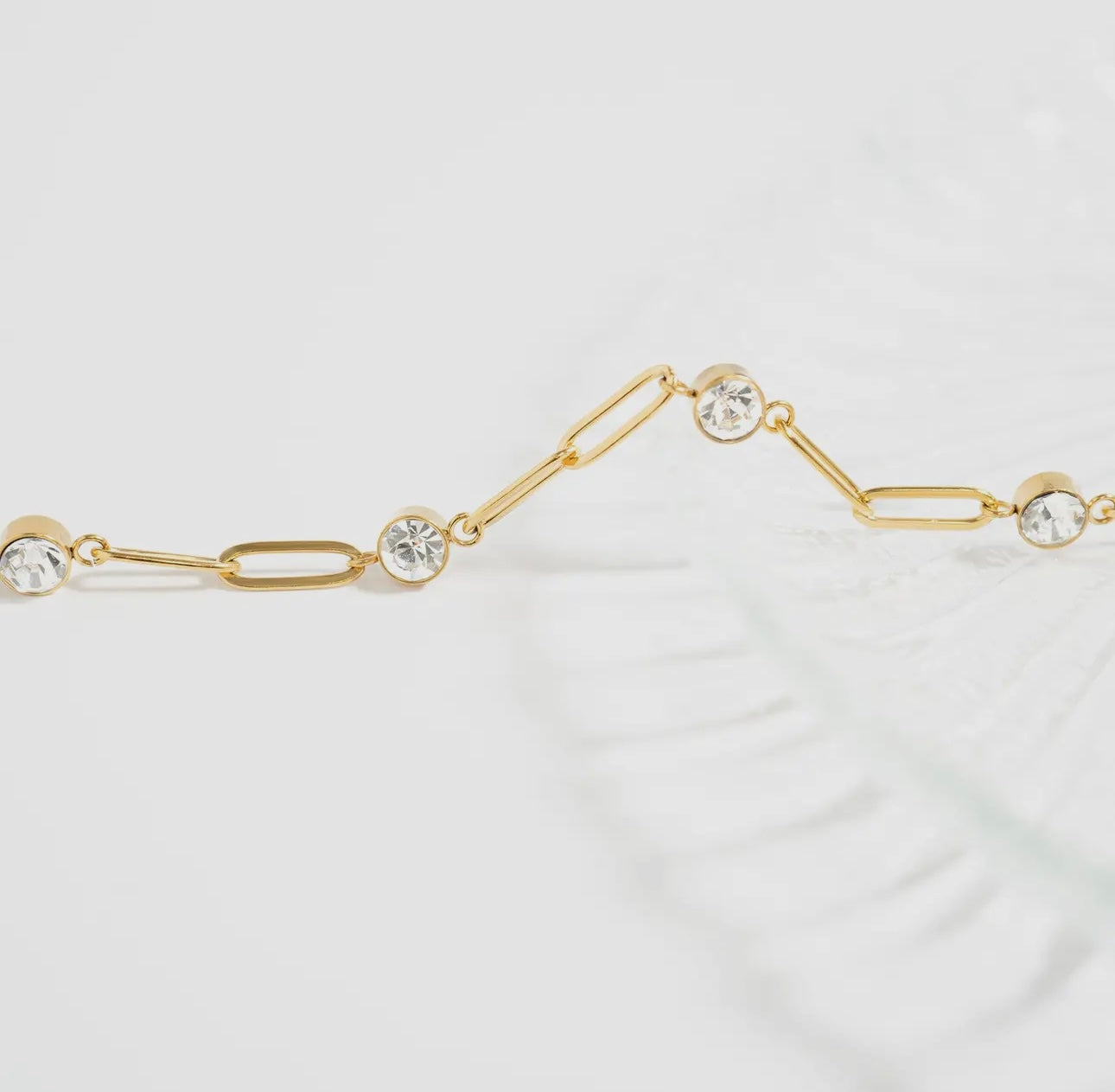 18K Gold Pvd Station Stone Stone
Paperclip Chain Bracelet