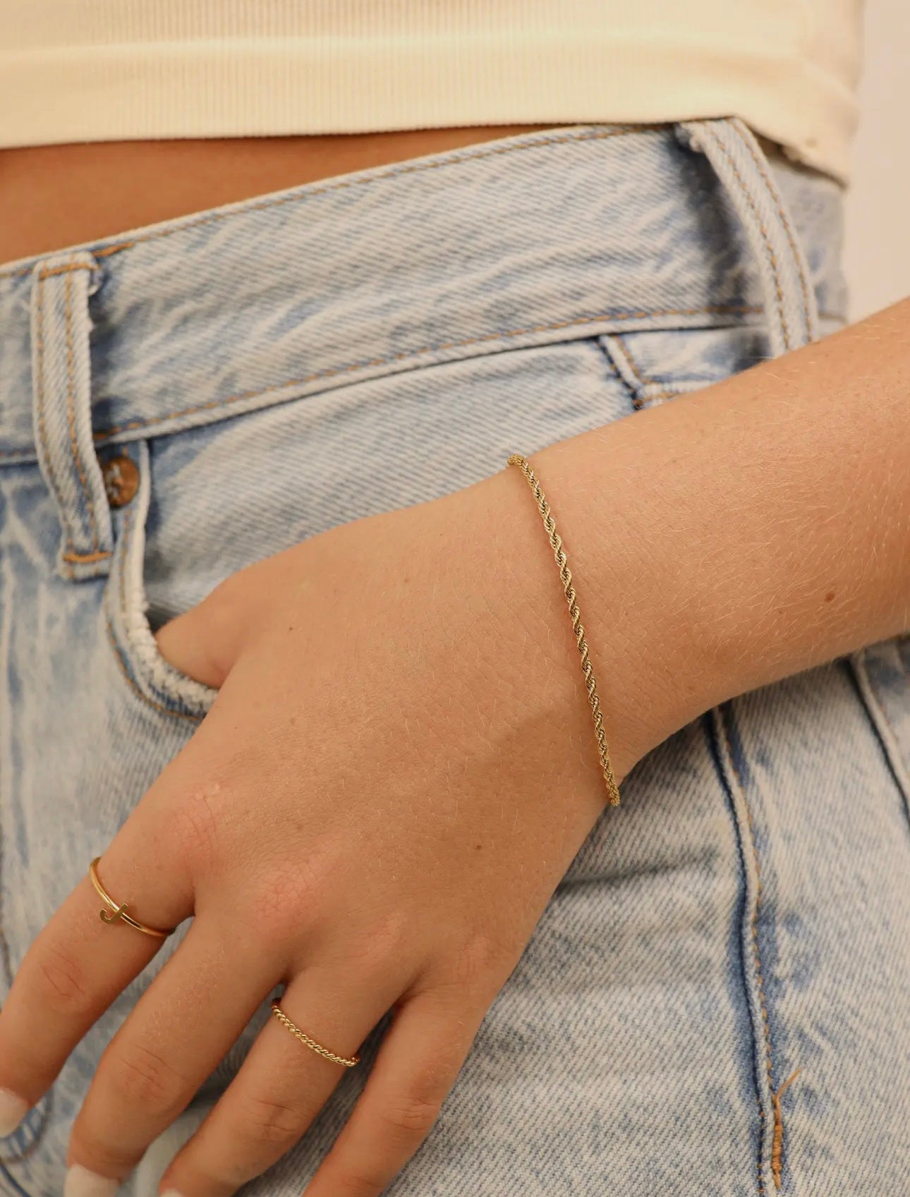 Rope Chain Bracelet / Anklet - Gold, Silver