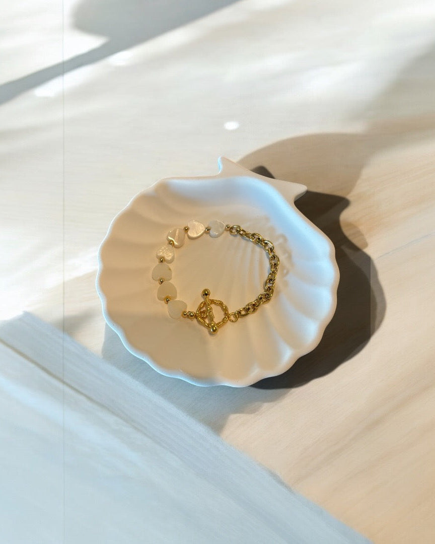 Half heart half chain bracelet