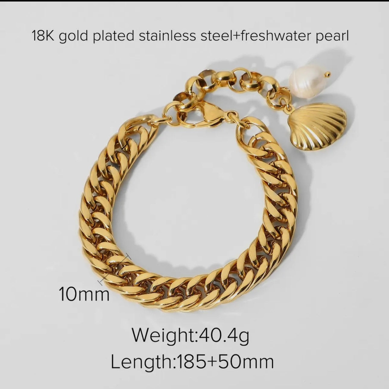 Multi Style 18K Gold Plated Steel Chain Bracelets