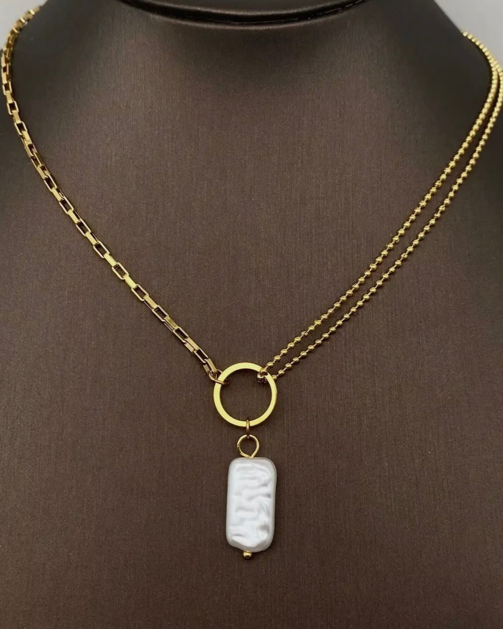 Imitation Baroque Pearl Charm18K
Golden Ss Necklace