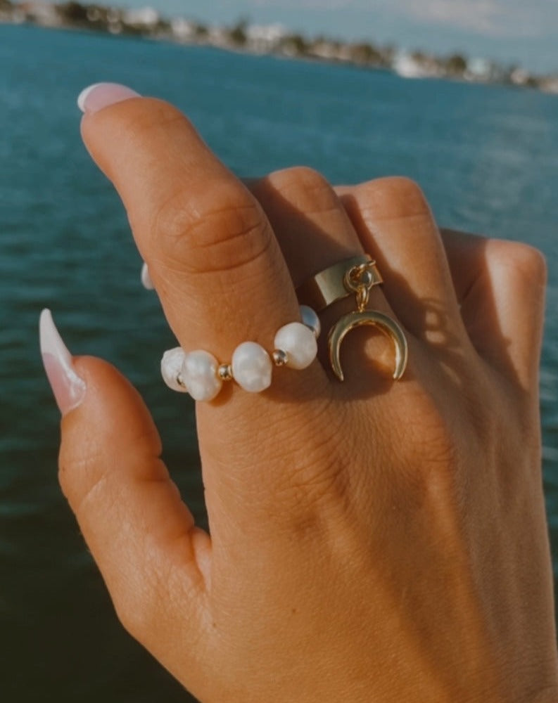 Gold ring charm