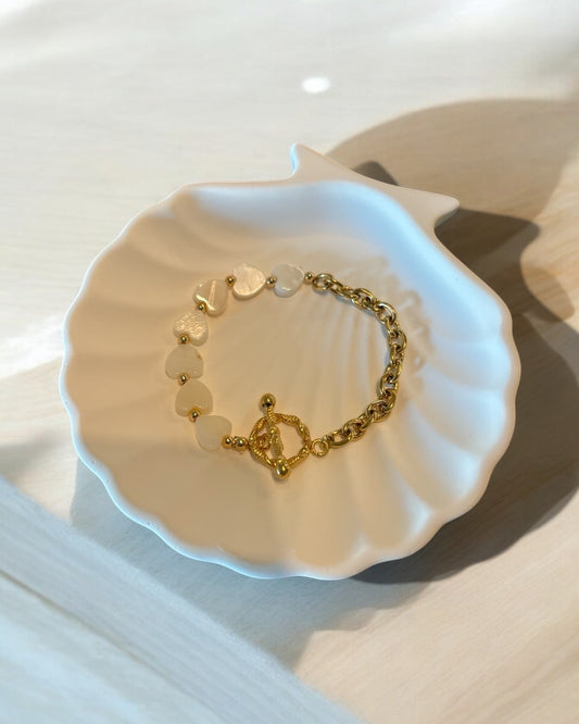 Half heart half chain bracelet