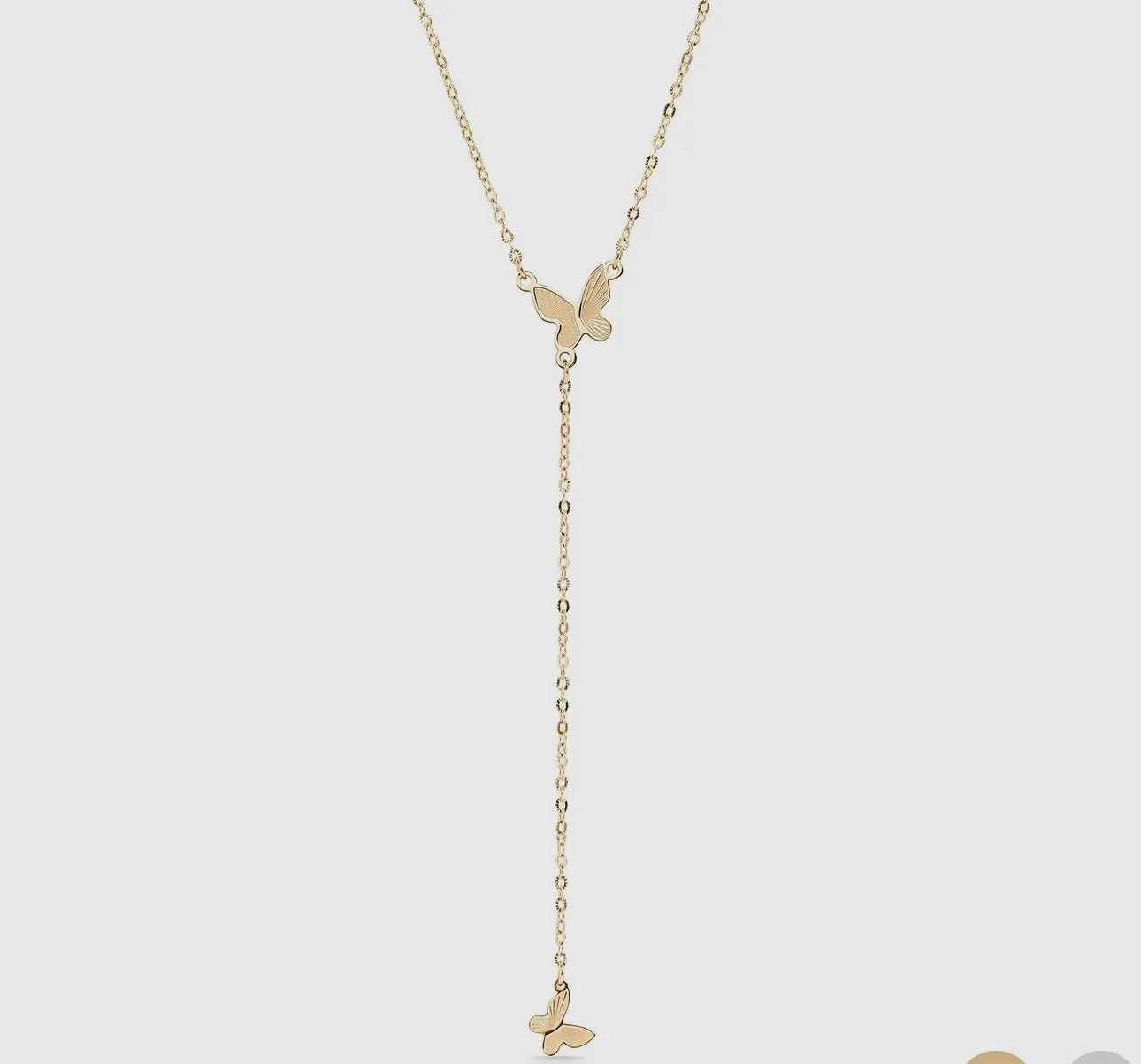18K Gold Pvd Stainless Steel Butterfly
Lariat Necklace