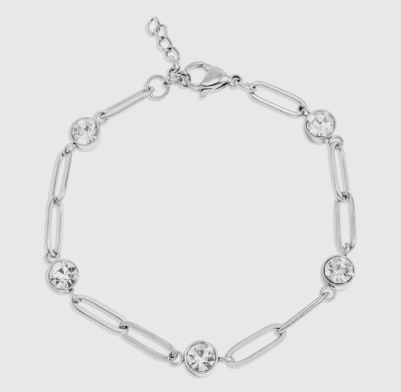 18K Gold Pvd Station Stone Stone
Paperclip Chain Bracelet