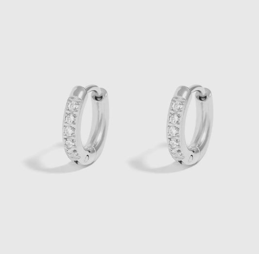 18K Gold Pvd Stainless Steel Cz Mini
Huggie Earrings