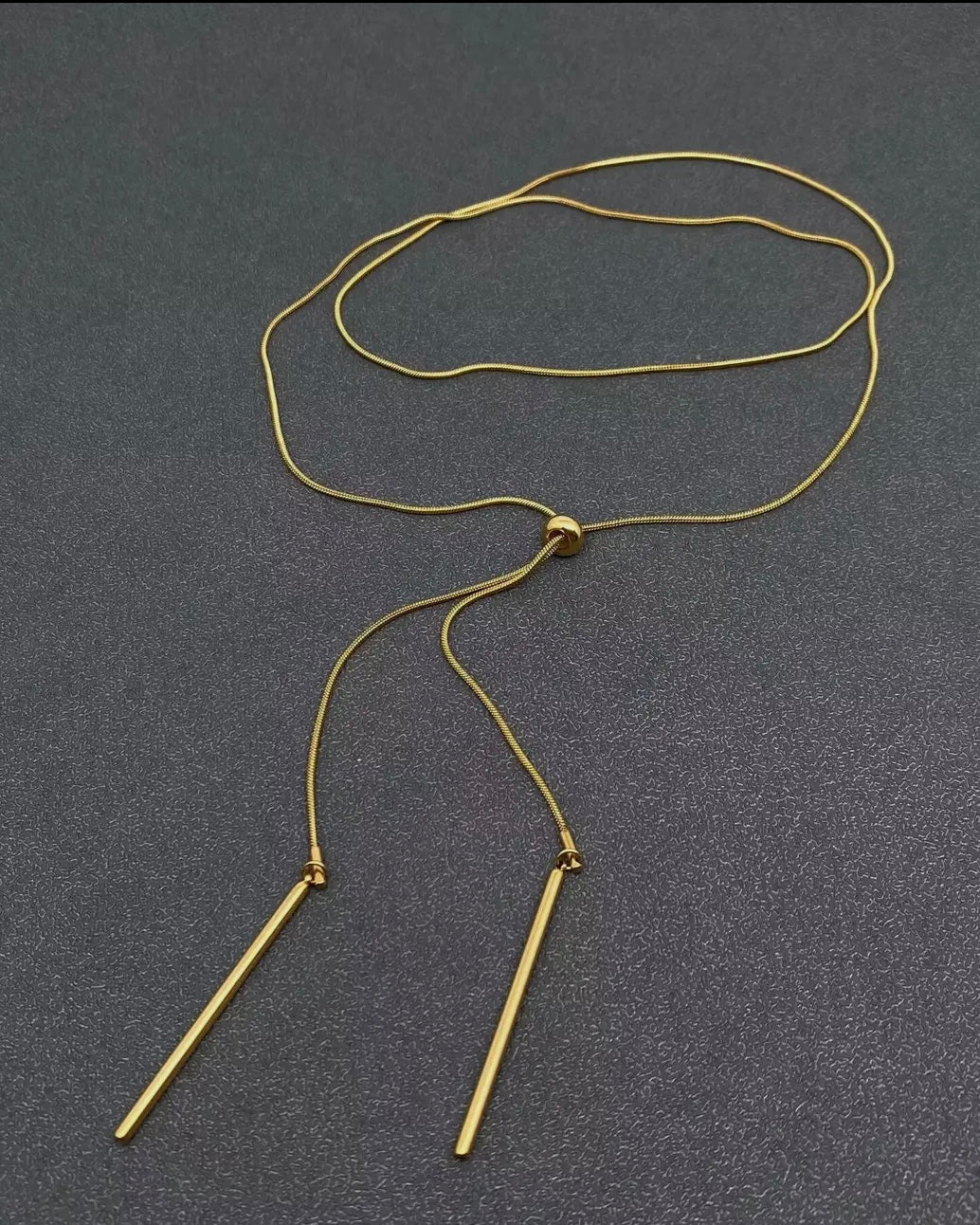 Minimalist 18K Golden Stainless Steel
Lariat Necklace