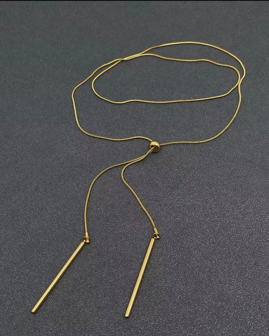 Minimalist 18K Golden Stainless Steel
Lariat Necklace