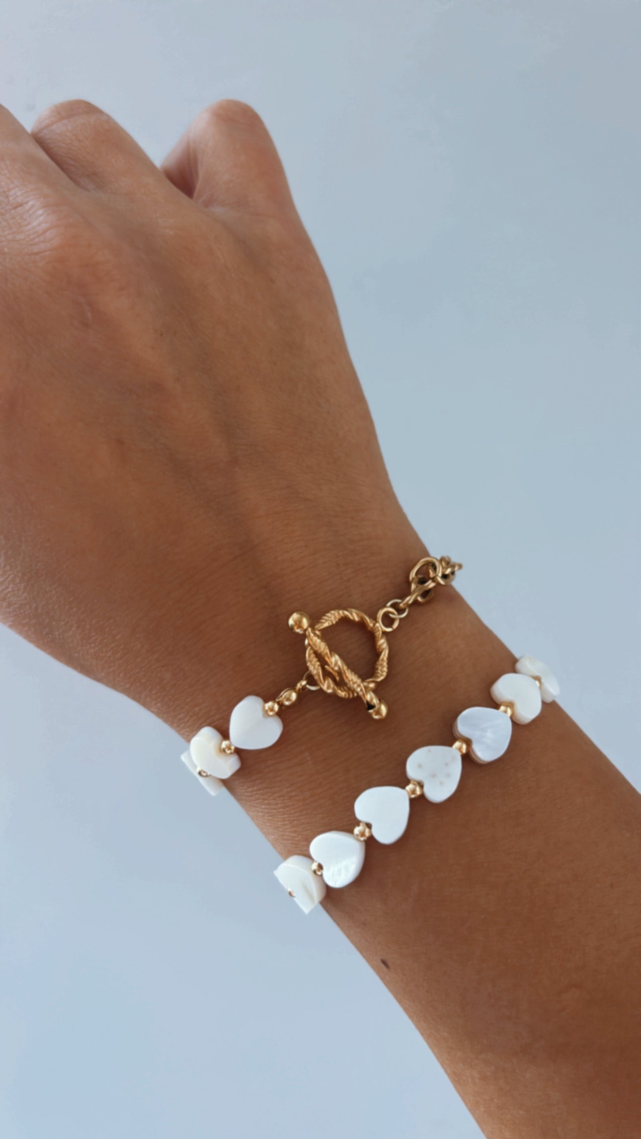 Heart bracelet with small beads