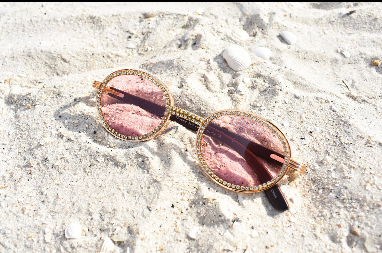 Rhinestone Round Sunglasses