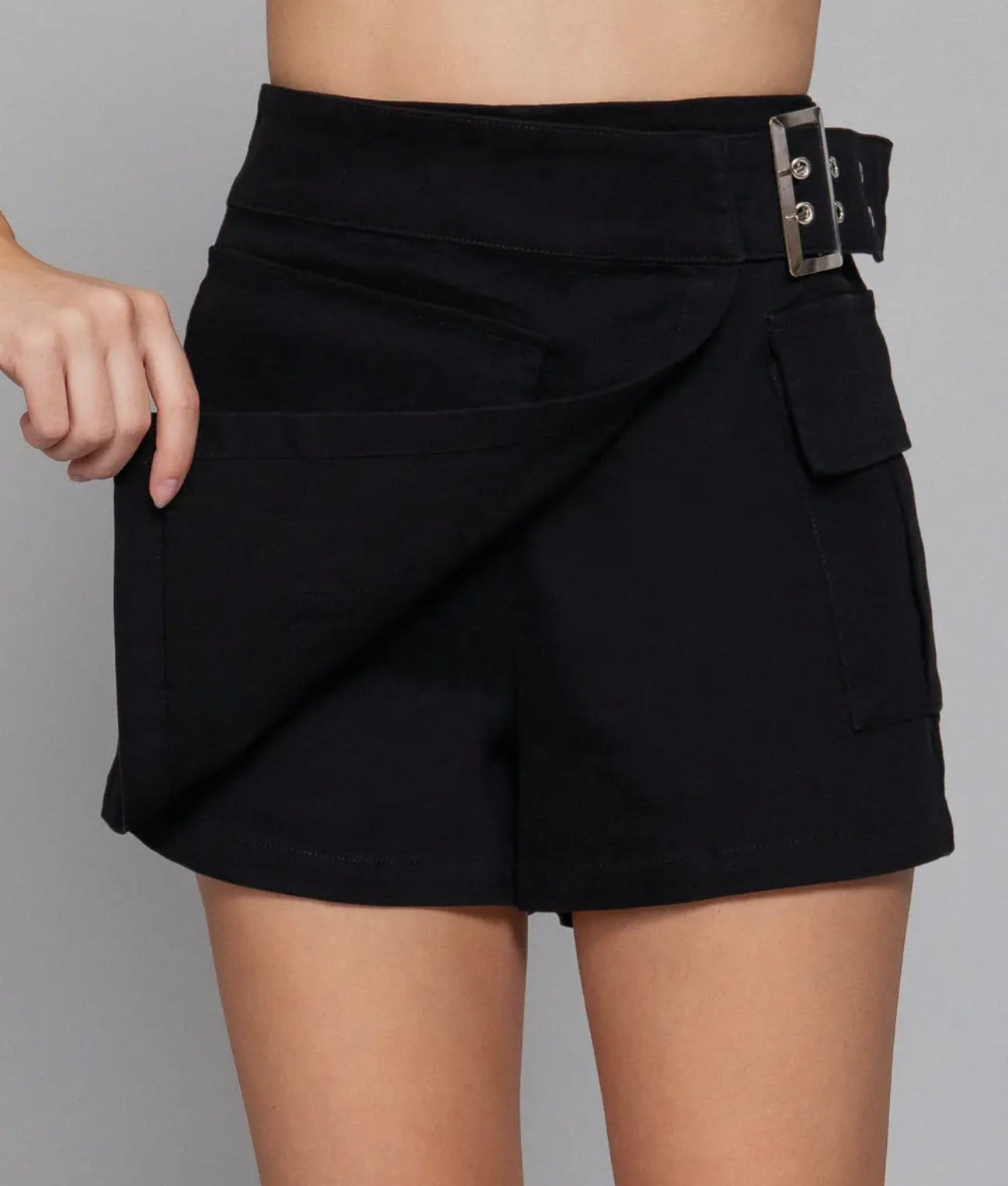 Waist Belted Cargo Skort