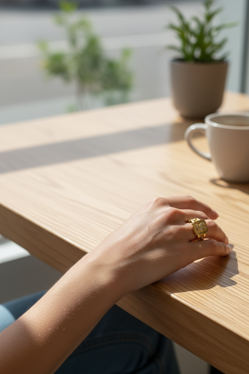 26 Letters Opening Adjustable
Golden Ring