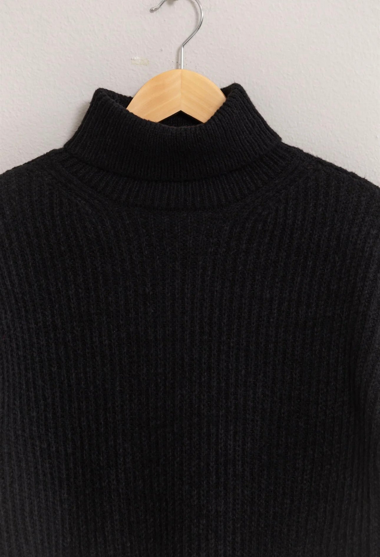 Turtleneck Semi-Crop
Sweater - black