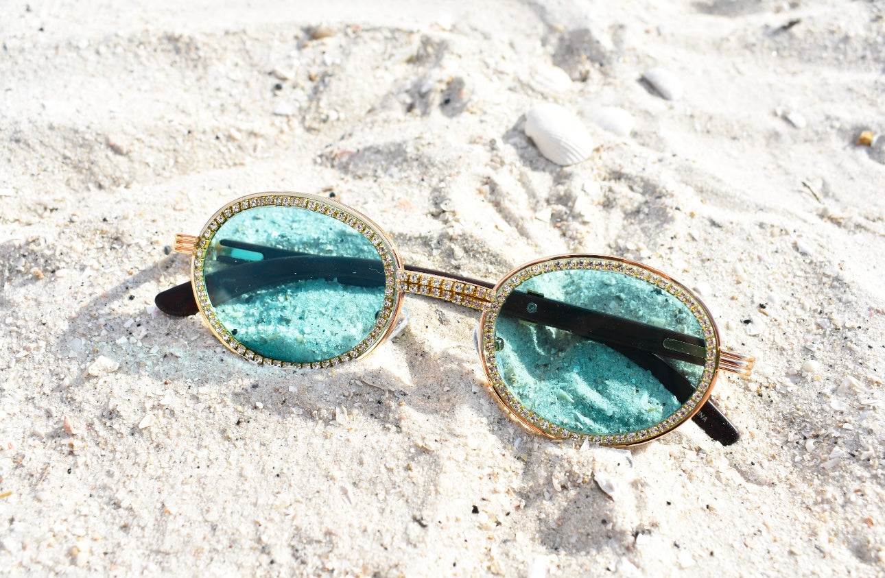 Rhinestone Round Sunglasses