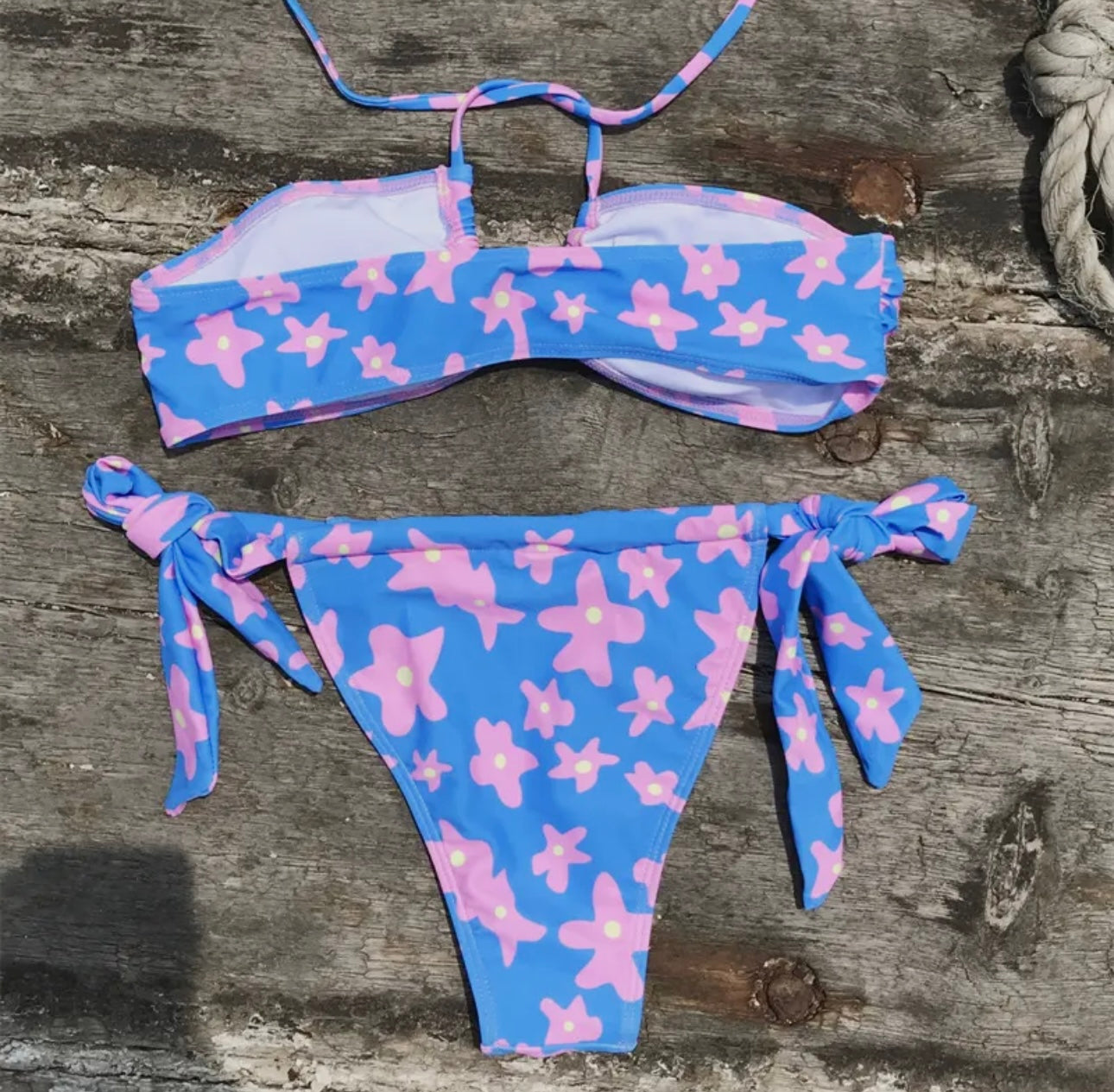 2 Piece Floral Print Bikini Swimsuit