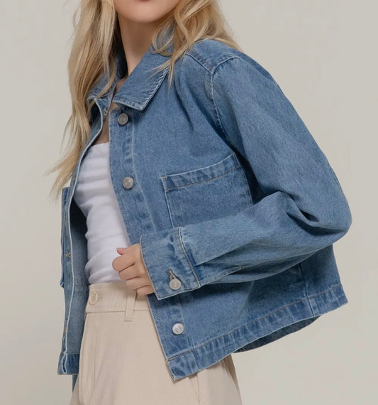 Long Sleeve with Patch Pocket Short
Denim Jacket