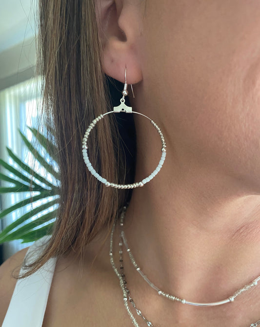 Beaded hoop earring