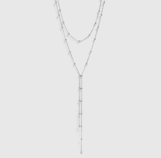 18K Gold Pvd Stainless Steel Satellite
Layered Lariat Necklace