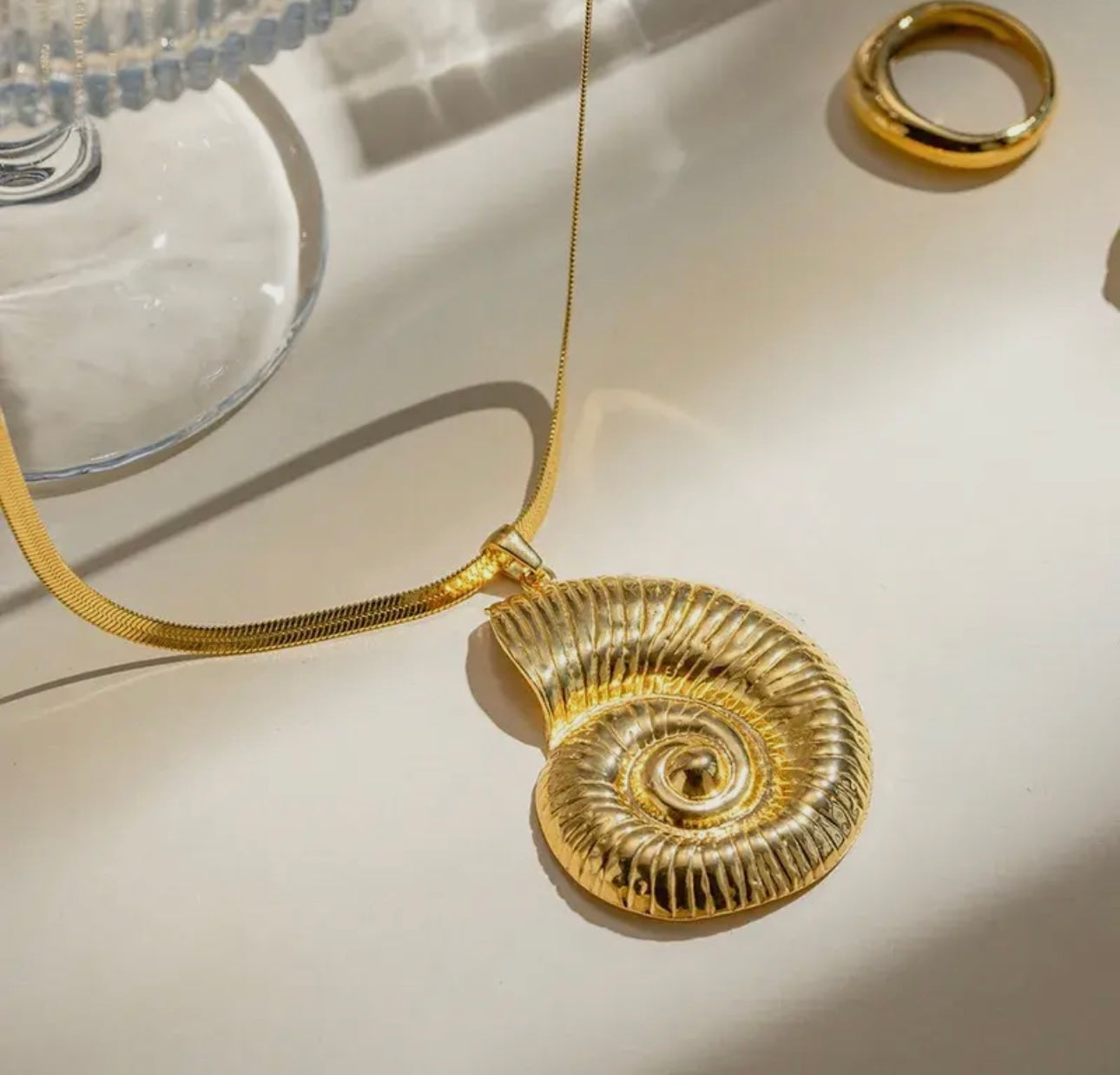 Beach Necklace Conch 18K Gold Plated Shell Ocean Jewelry
