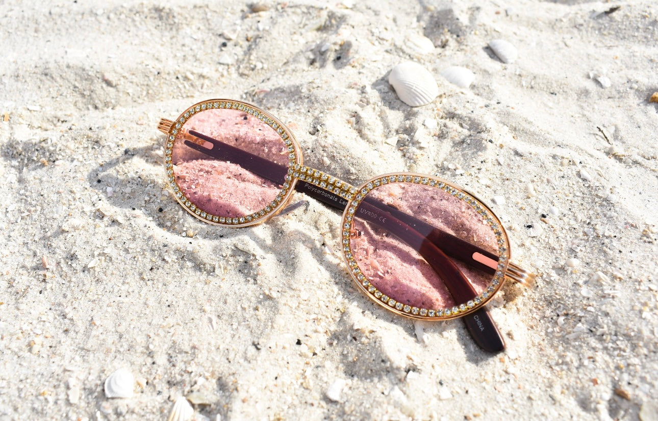 Rhinestone Round Sunglasses