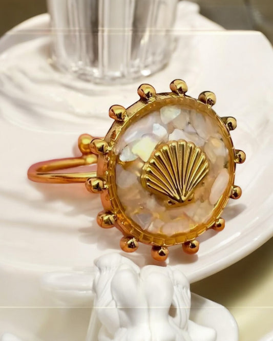Shattered Shell 18K Gold Plated S.Steel