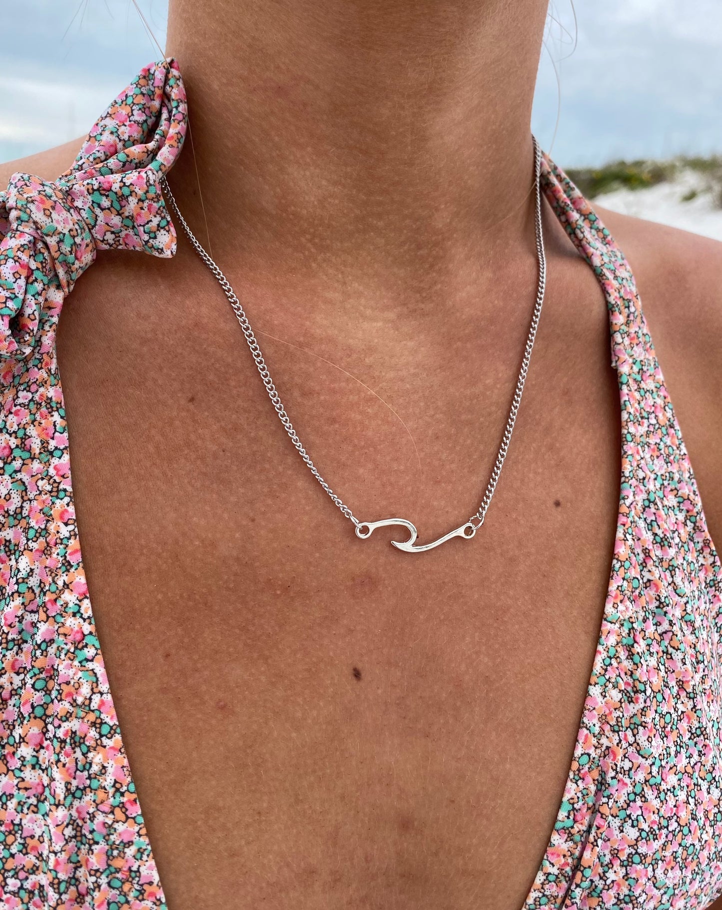 wave necklace silver